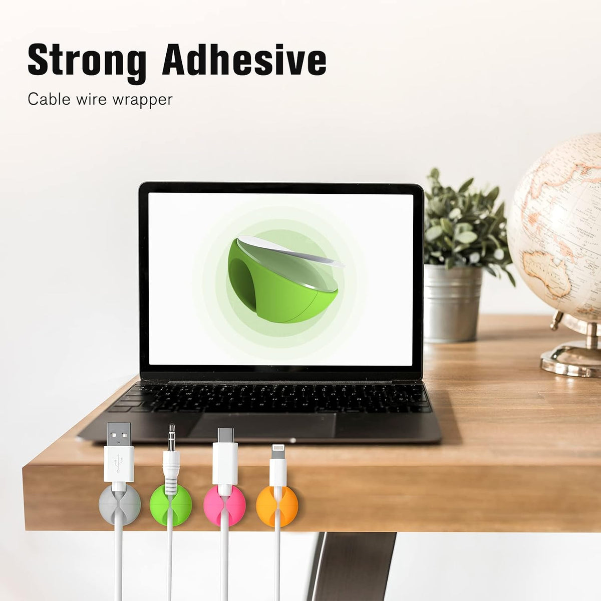 12 Pack Cable Clips, Adhesive Cord Organizer Holder for Desk Colorful