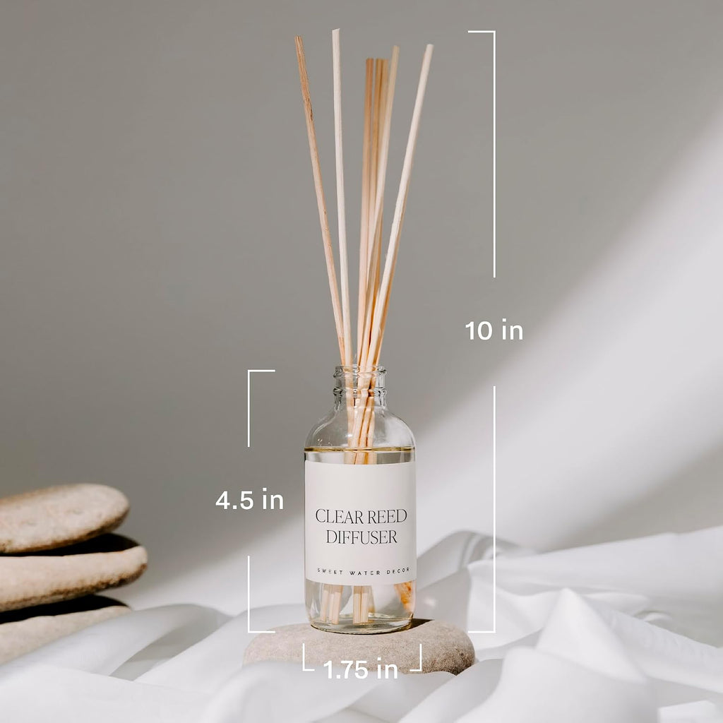 Sweet Water Decor Christmas Reed Diffuser Set - Fresh Cut Trees, Orange, and Cloves Holiday Reed Diffuser for Home with Long Lasting Fragrance - Non-Toxic Oil Reed Diffuser Made in the USA