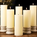 Pillar Candles Ivory 6 Pack, 2.8x8 Inch Unscented Candle