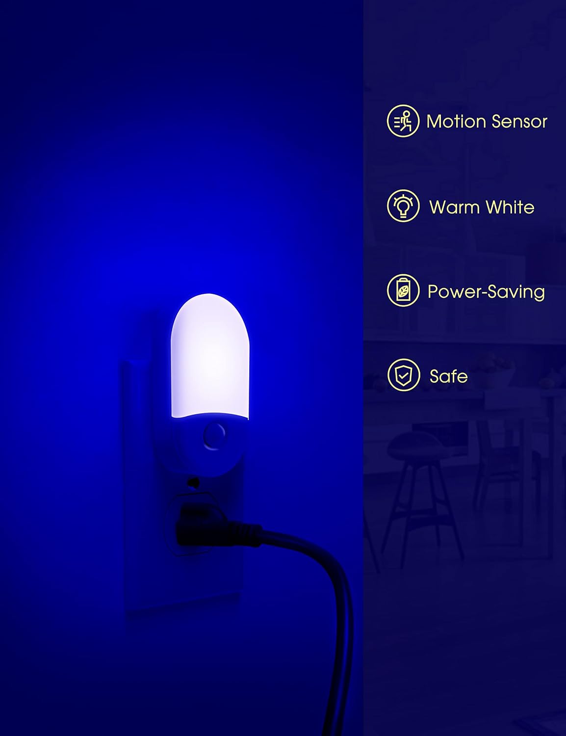 L LOHAS LED Blue Night Light Plug in, Bluey Motion Sensor Night Light,2Pack