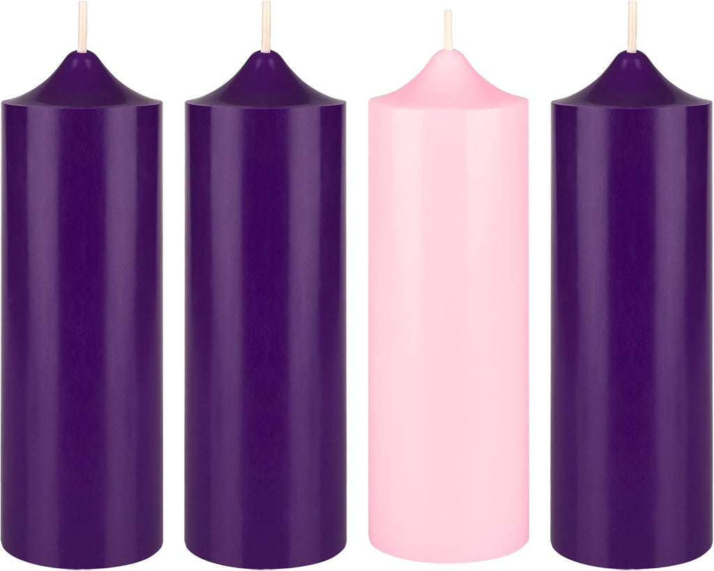 Mega Candles Unscented Advent Bell Top Pillar Candle Set 4 ct 2" x 6"