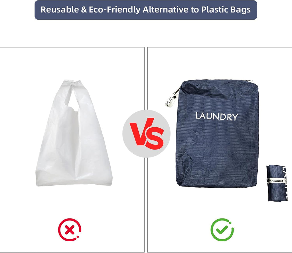 GOGOODA Travel Laundry Bags Reusable Dirty Clothes Bag with Handle