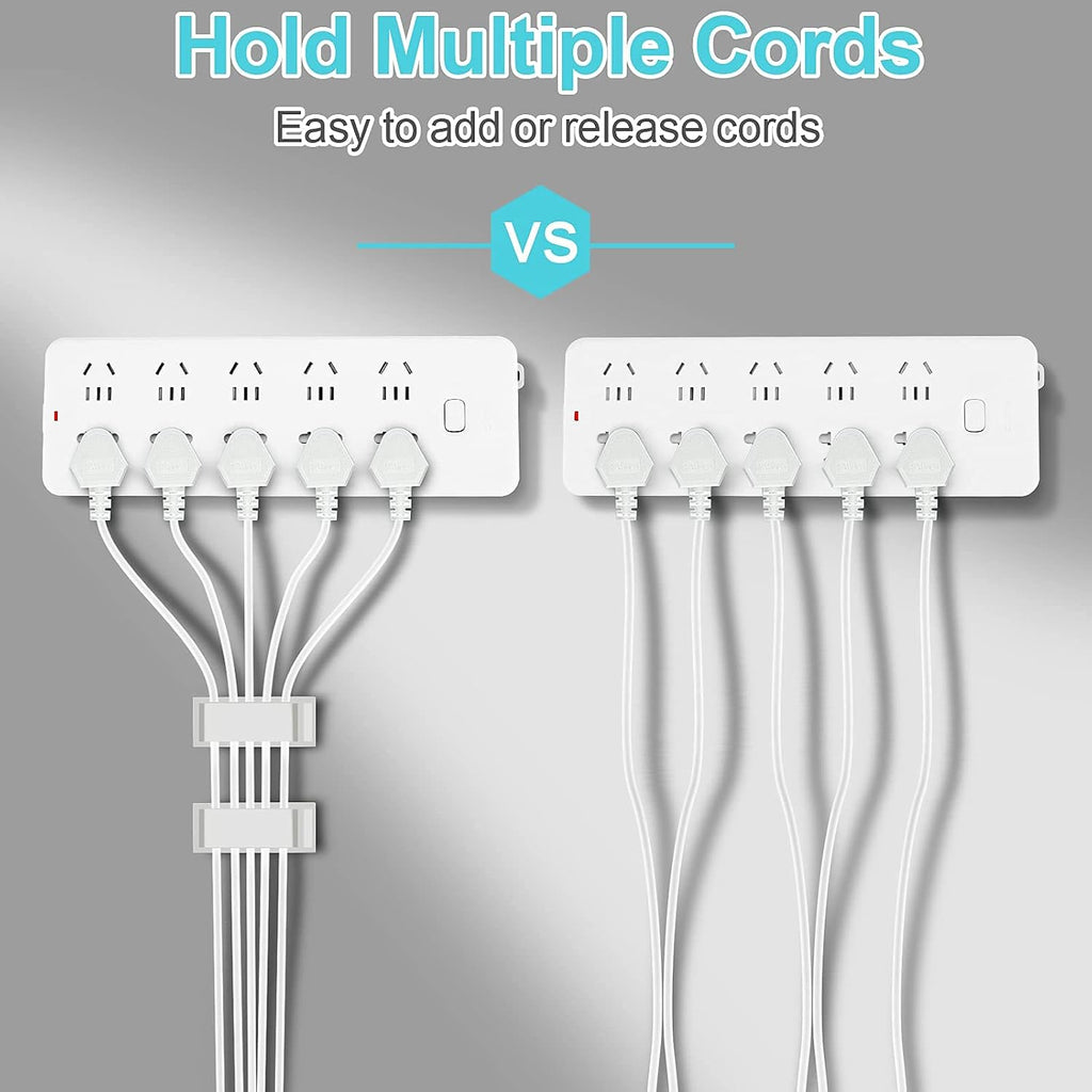 TidyHelper 20 PCS Cable Management Clips, White, for Multiple Cords