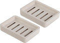 Soap Dish with Drain 2 Pack Plastic Sponge Holder for Shower