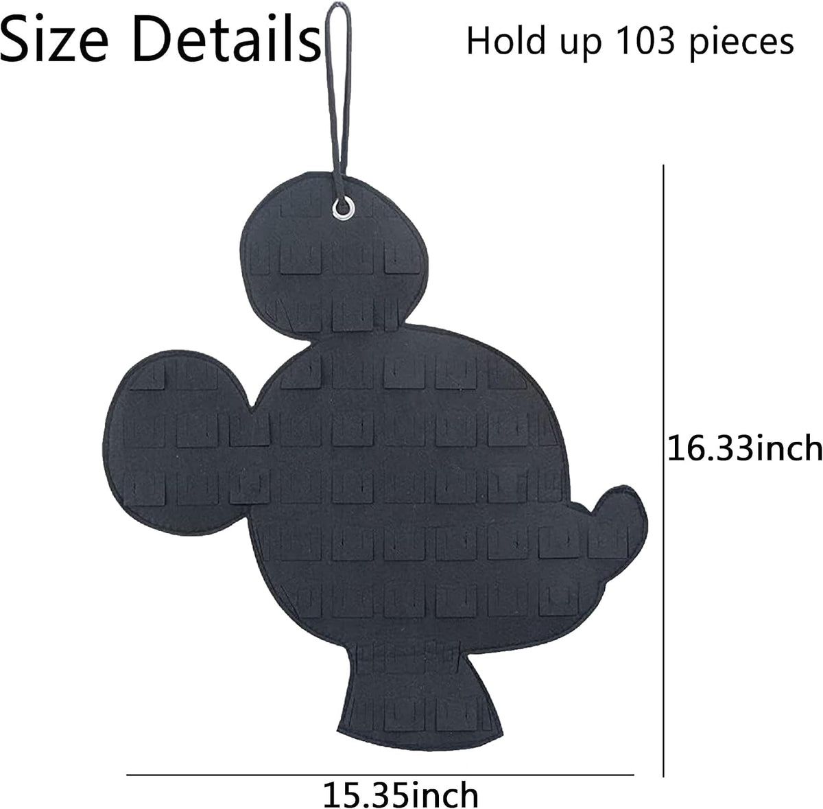 Hanging Enamel Pin Display Banner, Pin Board (Black+blue)