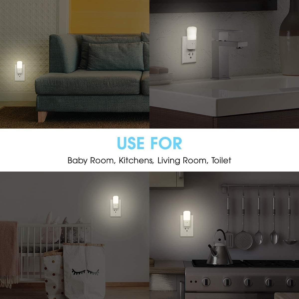 LOHAS-LED Dimmable Night Light[2 Pack], Night Lights Plug into Wall