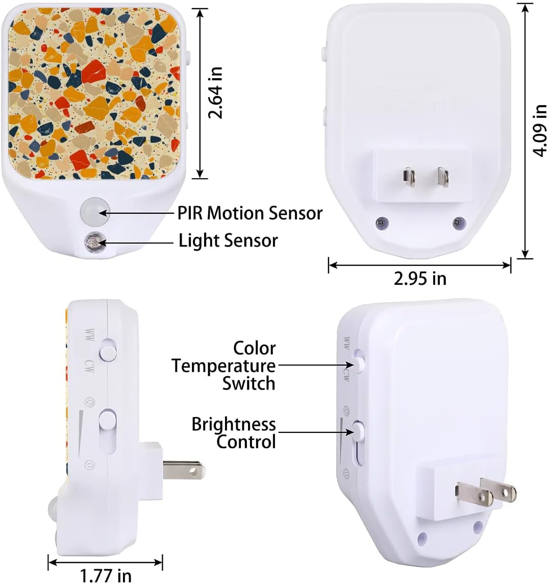Honeybaby Motion Sensor Night Lights Colorful Speckle Nightlight Plug in Dusk to Dawn Motion Sensor Light Indoor LED Lights for Room Home Improvement