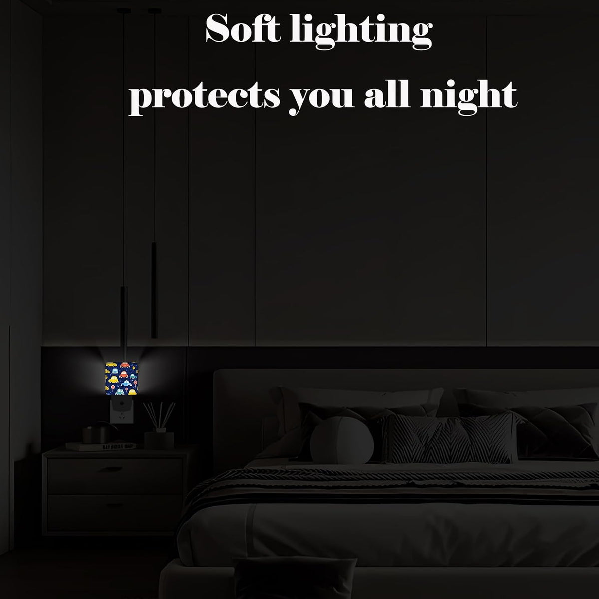 Cute Cartoon Cars Night Light,Plug Into Wall Decor for Stairway,Hallway,Kitchen,Dusk to Dawn Sensor Nightlights for Boys/Girls/Women/Men Room Gifts