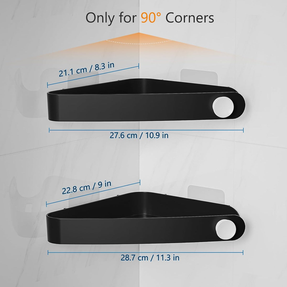 Sotfamily Plastic Shower Caddy Corner (for 90° Only), 2 Pack