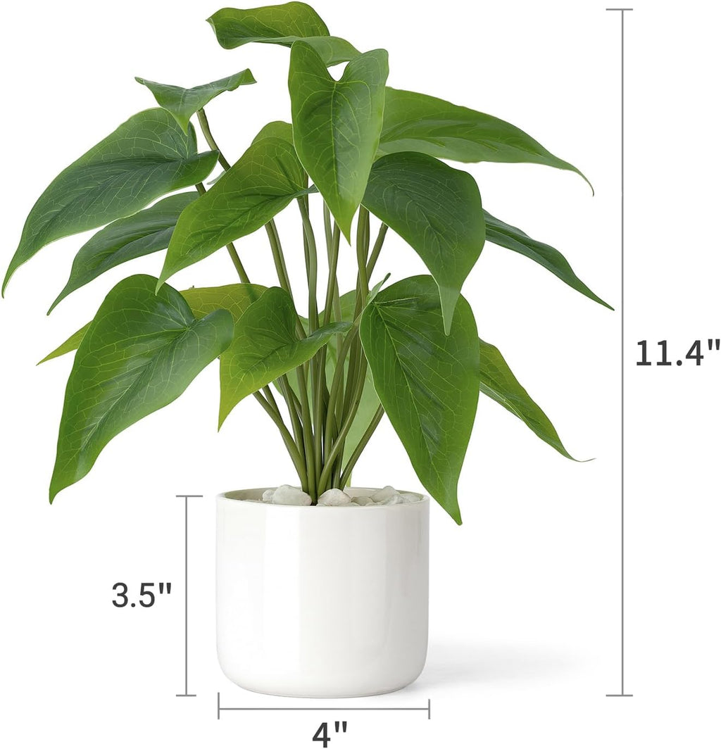 Mkono Fake Plants in Ceramic Pot, 11" Potted Artificial Plants Home Decor