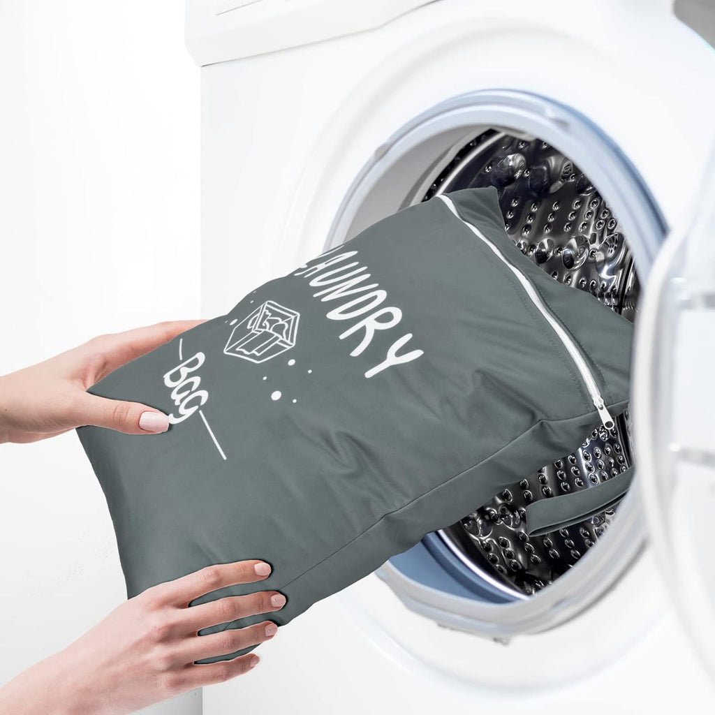 2 Pcs Travel Laundry Bag Waterproof Wet Dry Bag Washable Dirty Clothes Bathing Suit Workout