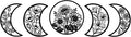 Sanwarm Wall Decor, 5 Pieces, Black Metal, for Home Celestial Witchy