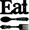 DUOOLN Metal Kitchen Eat Signs Wall Decor, Modern Kitchenware Line Art, Rustic Home Hanging Pictures Country Farmhouse Sign For Mardi Gras Easter Dining Room - Black
