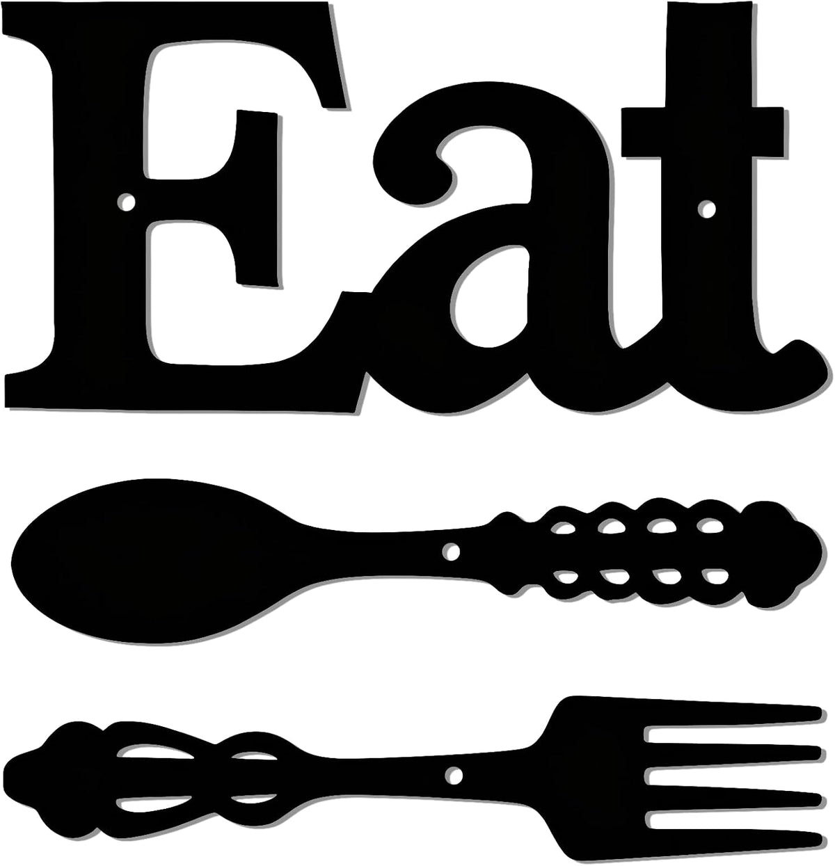 DUOOLN Metal Kitchen Eat Signs Wall Decor, Modern Kitchenware Line Art, Rustic Home Hanging Pictures Country Farmhouse Sign For Mardi Gras Easter Dining Room - Black