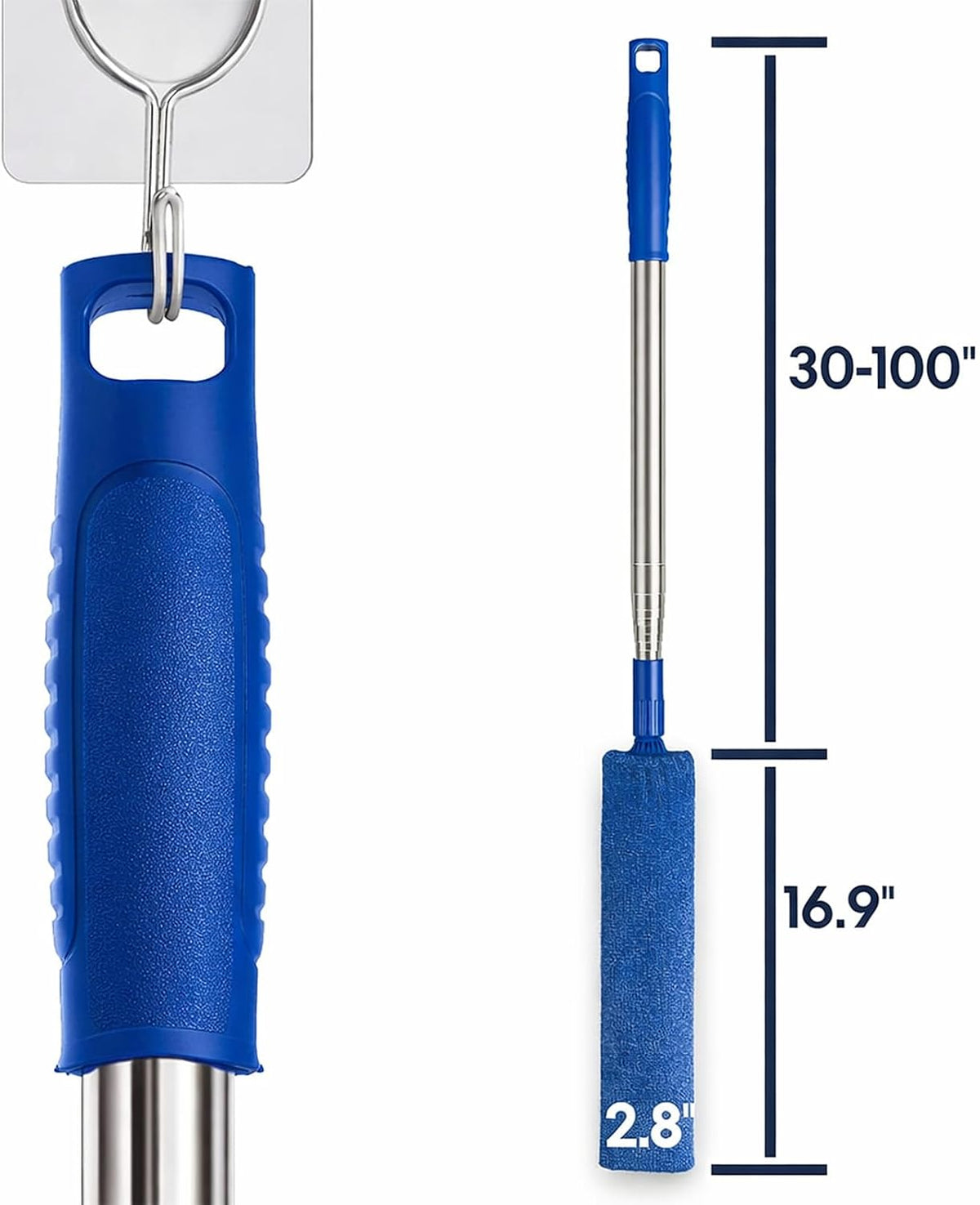 Retractable Gap Dust Cleaner with Extension Pole & 3 Microfiber Cloths