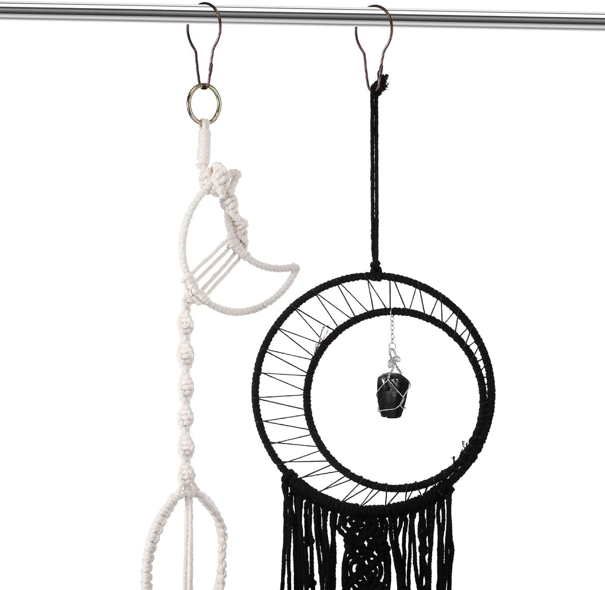 Queekay 60 Pcs Metal Shower Curtain Hooks Reusable Hanging Clips, Broze