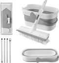 SetSail Collapsible Mop and Bucket Set with Scrub Brush (Gray White)