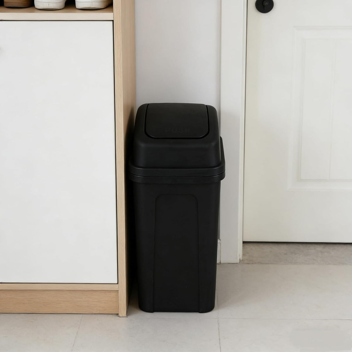 1.8 Gallon Trash Can with Swing Lid, Small Bedroom Garbage Bin