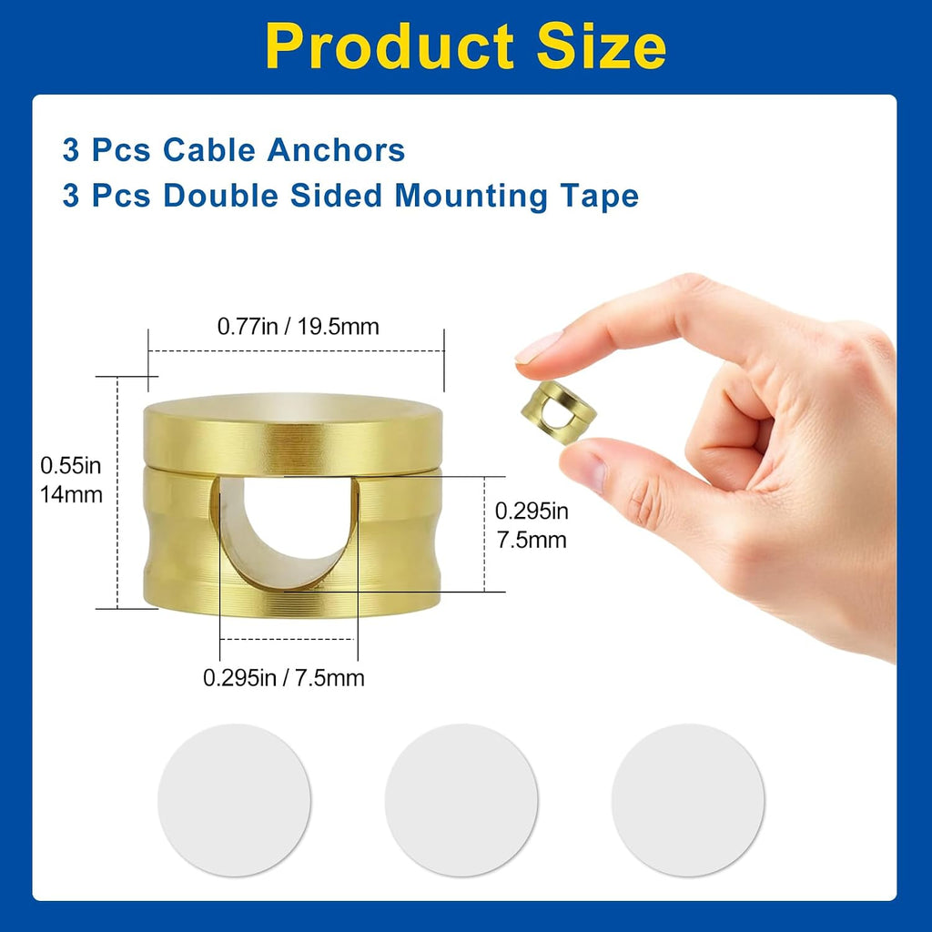 3 Pack Upgraded Cord Management Clips with Extra-Large Adhesive