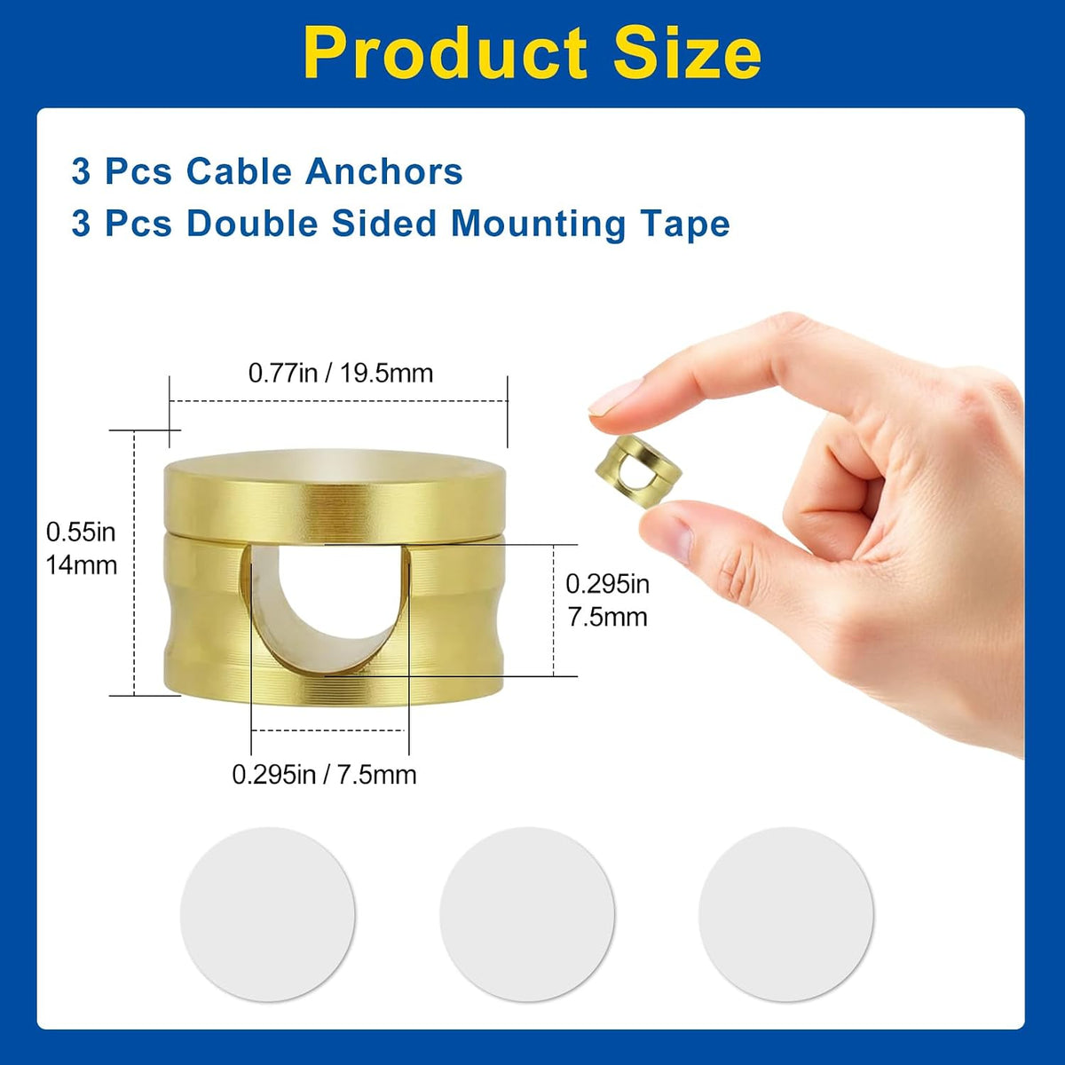 3 Pack Upgraded Cord Management Clips with Extra-Large Adhesive