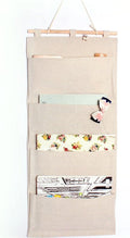 Co-link Linen/Cotton Fabric Wall Door Hanging Storage Pockets Home Organizer (4 Pockets)