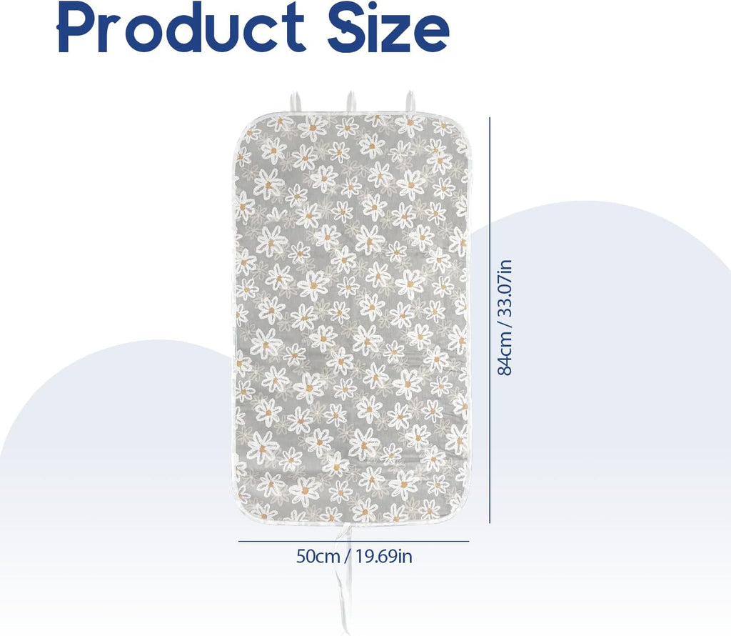 Portable Ironing Mat for Desktop, 3mm Thick Padding & Heat Resistant Cover for Steam Iron, Quilting & Travel – Foldable Ironing Board Alternative (Floral)