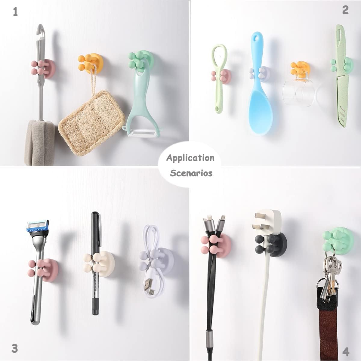 6 Pcs Silicone Waterproof Toothbrush Holders,White