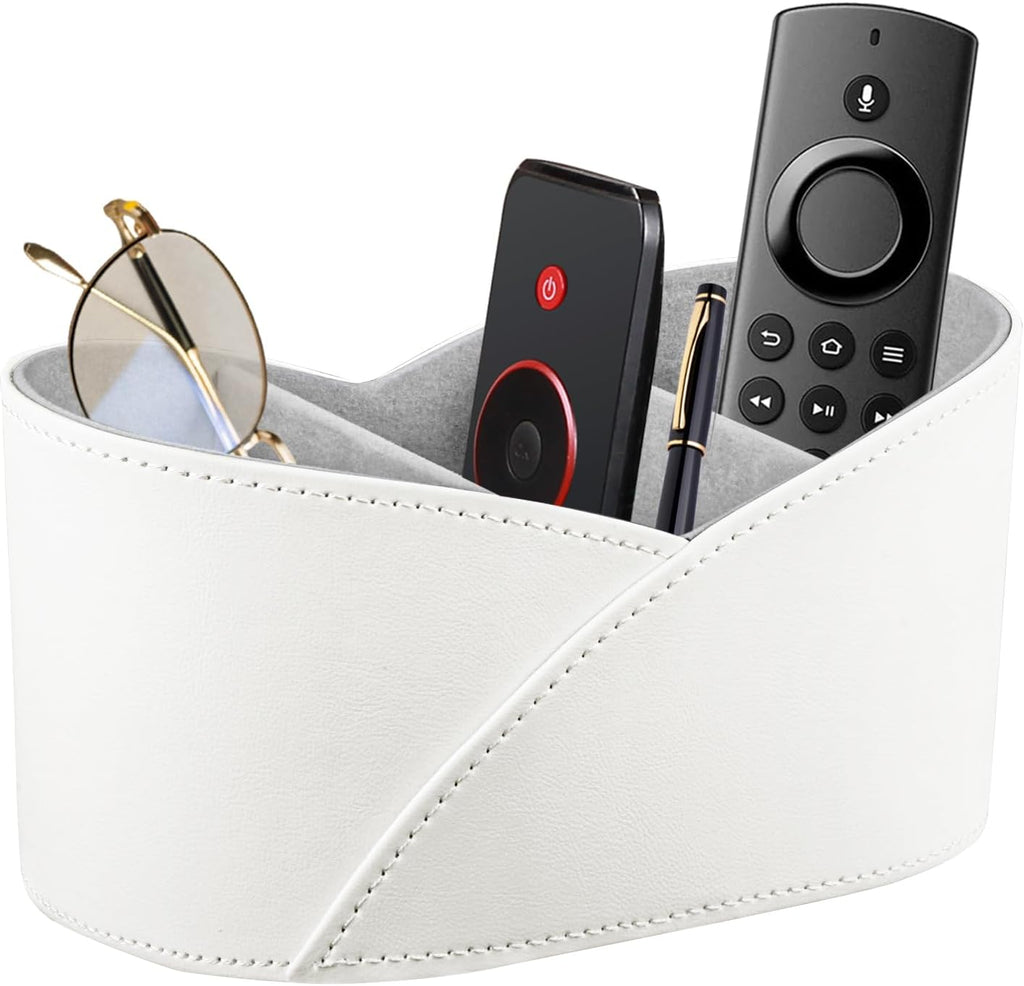 PU Leather TV Remote Control Holder,Pen Holder,Nightstand Organizer Caddy