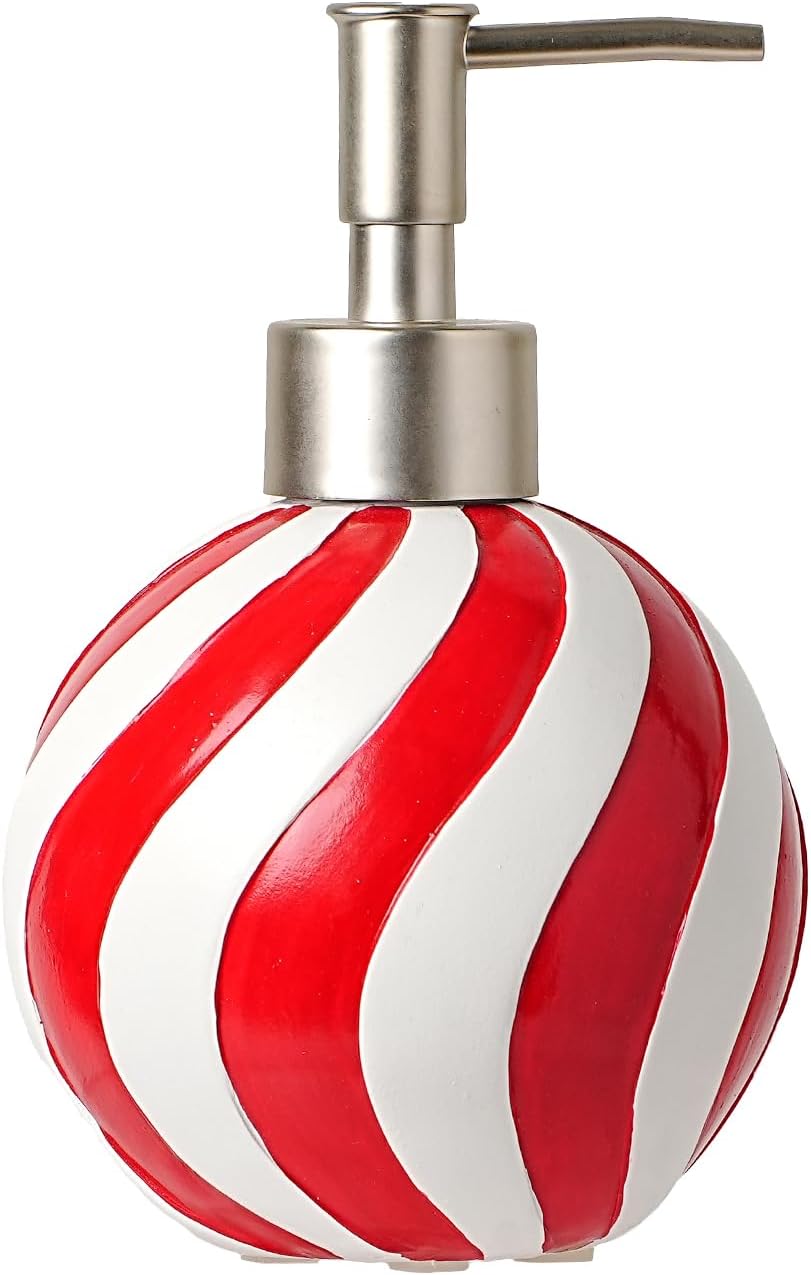 Christmas Soap Dispenser, Red Winter Hand Liquid Dispenser Bathroom