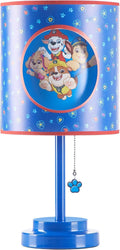Idea Nuova Nickelodeon Paw Patrol 2 Layer Cut Out Shade Stick Table Lamp with Figural Pull Chain and Themed Printed Decorative Shade