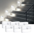 AMIR 6 Pack Mini Motion Sensor Stair Light for Indoor, Battery-Powered LED Night Light, 40 Lumen 6500K, Cordless Closet Lights, Safe Lights for Stairs, Hallway, Bathroom, Kitchen, Cabinet