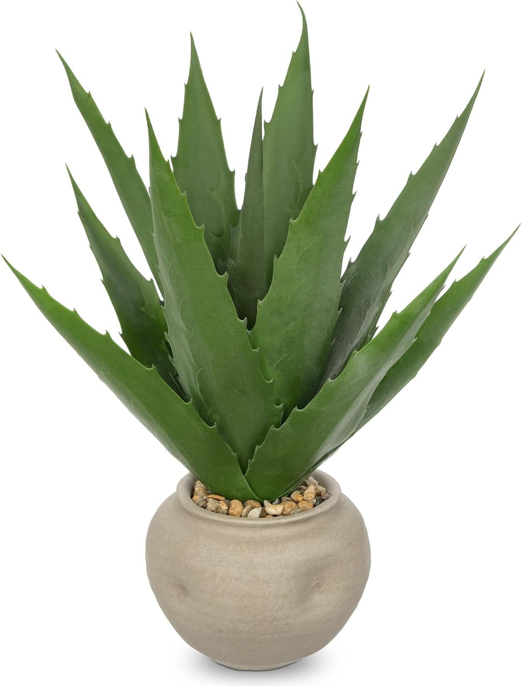 Hollyone Large Artificial Agave Plants 16“ Fake Succulents Potted Faux Aloe Vera Plant in Ceramic Pot Succulent Agave Plants for Desk Modern Office Living Room Table Shelf Home Indoor Outdoor Decor