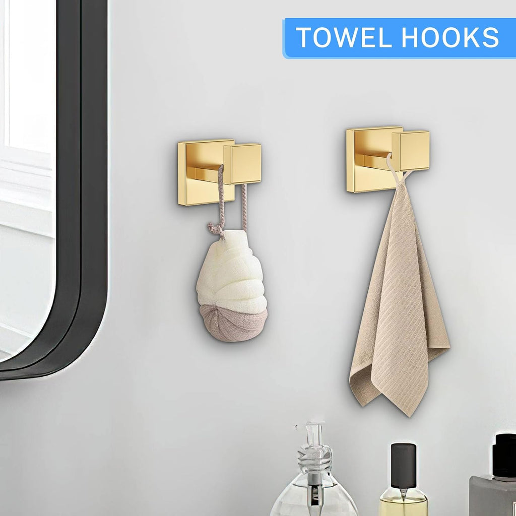 10-Piece Brushed Gold Bathroom Hardware Set Gold Towel Bar Set,Towel Holder/Rack for Bathroom,Stainless Steel Wall-Mounted 23.6 Inch Bathroom Accessories Set
