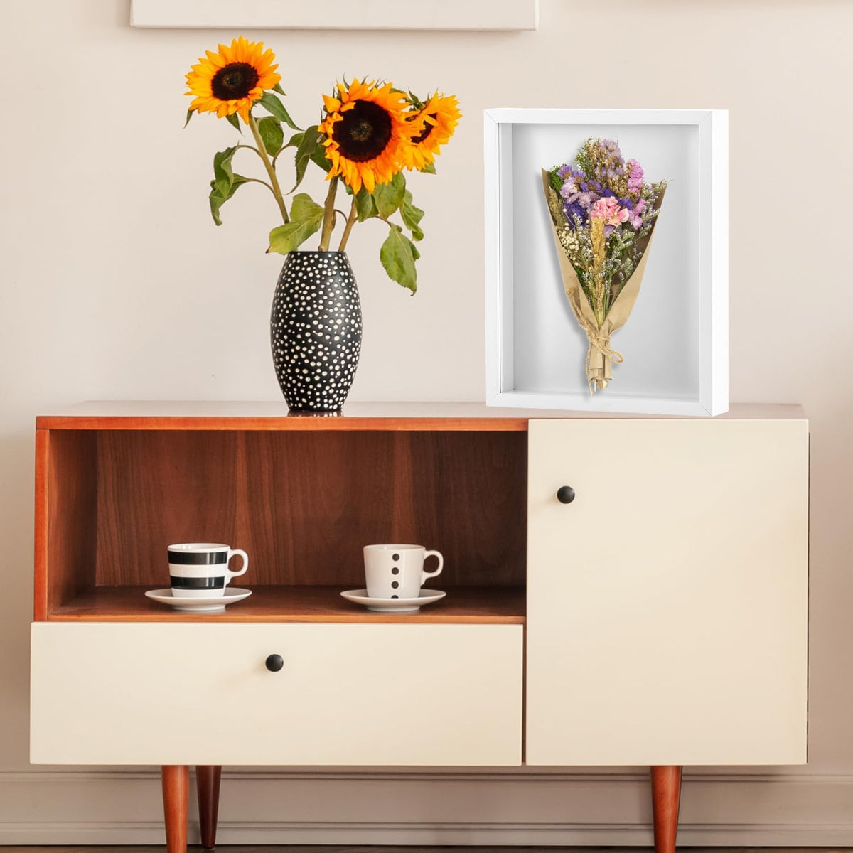 QWORK 8 x 10in Shadow Box Picture Frames - MDF Wood with Acrylic Front, 3 Pack Square Shadow Boxes Display Cases for Photos, Crafts, and Keepsakes