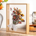 Wooden Dried Flower Photo Frame Dried Flower Display Stand Decorative Floating Photo Frame,Double Sided Plexiglass Shadow Box Picture Frame,for Display Dried Flowers,Handicrafts (Wood Color-8x12)