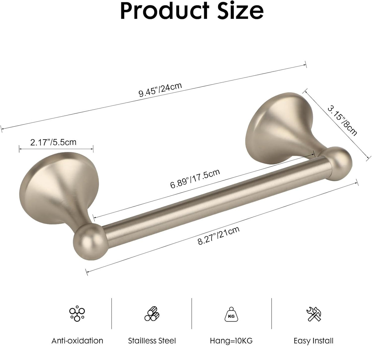 Hand Towel Bar Hand Towel Holder for Bathroom Brushed Nickel