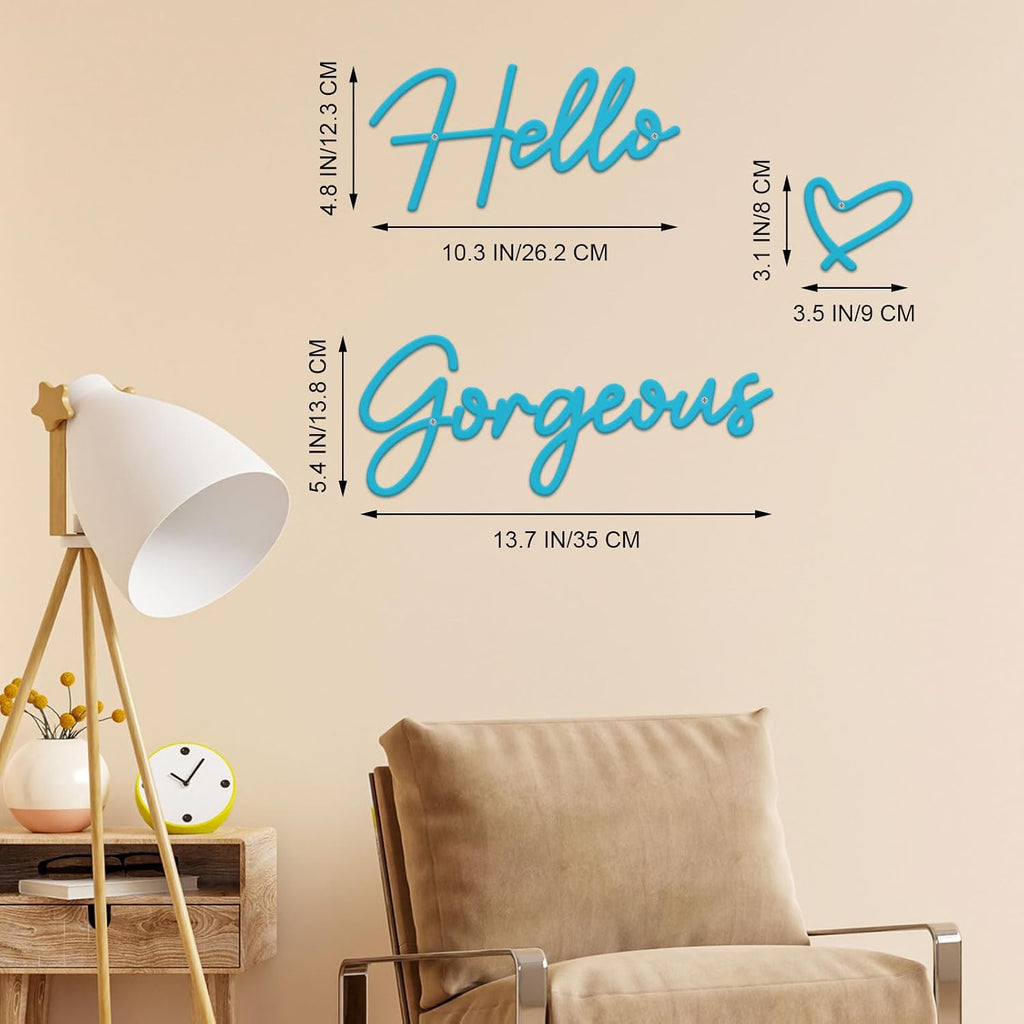 Metal Hello Gorgeous Wall Art Modern Farmhouse Wall Decor Signs