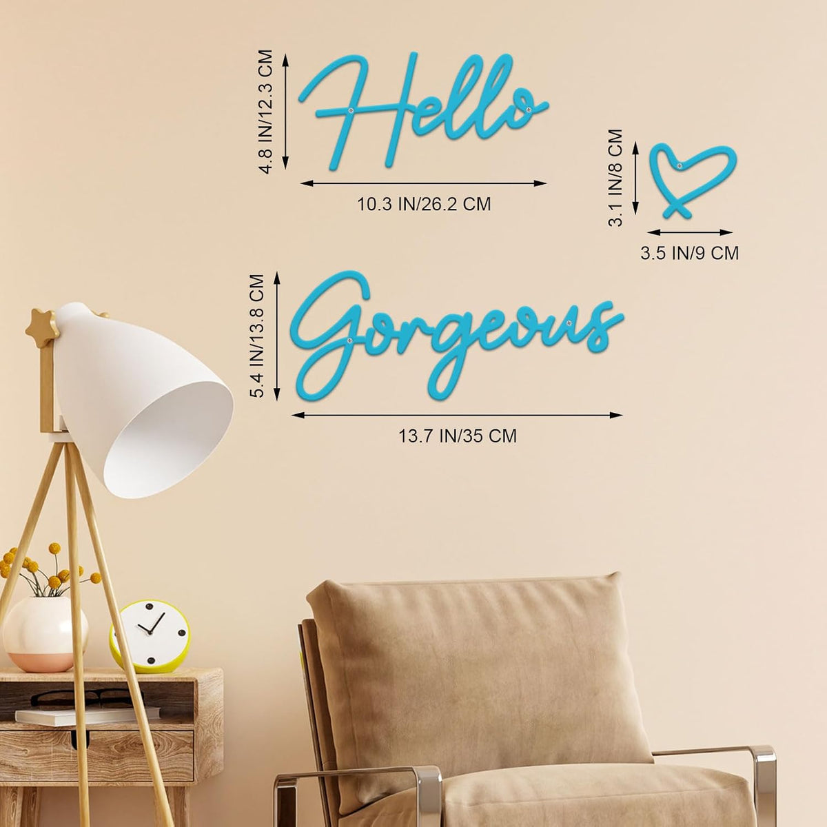 Metal Hello Gorgeous Wall Art Modern Farmhouse Wall Decor Signs