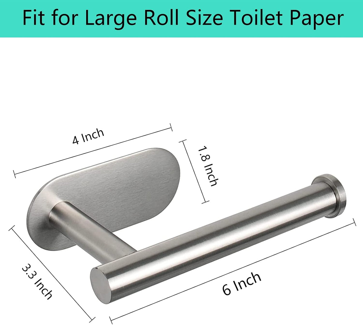 Self-Adhesive Stainless Steel Toilet Paper Holder - No Drilling, Suitable for Bathroom, Kitchen, RV (Brushed Nickel)