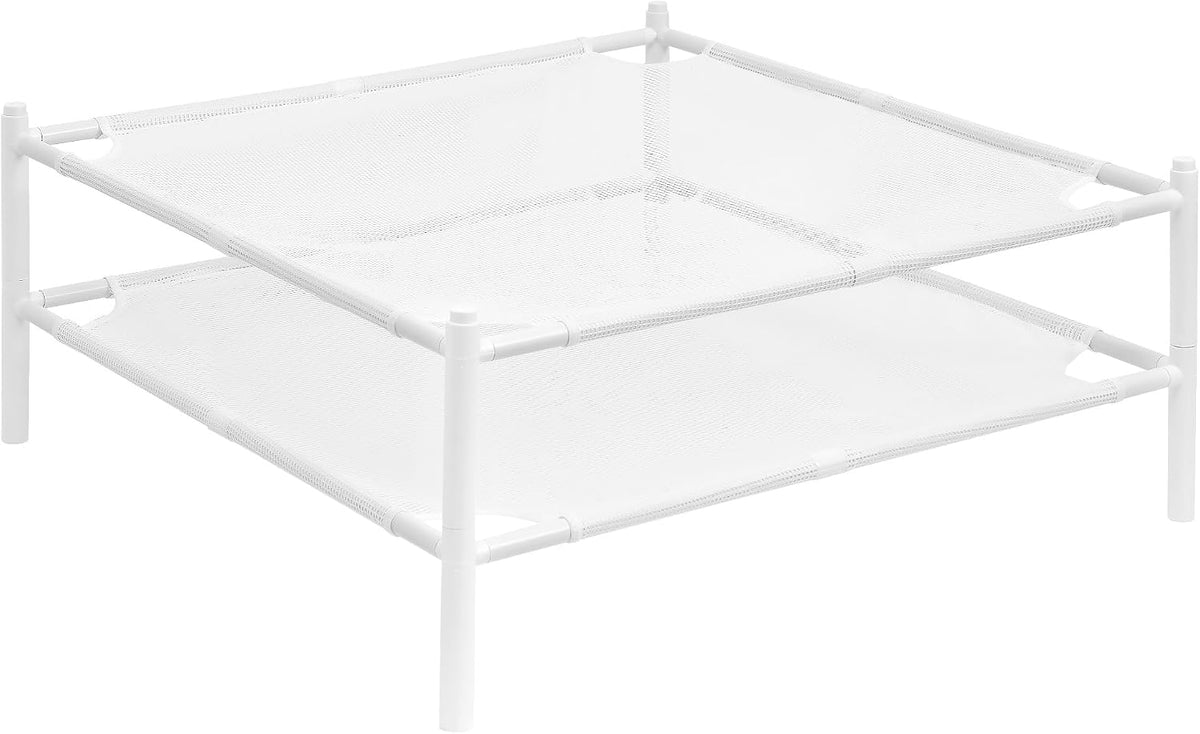 STORAGE MANIAC Sweater Drying Rack, Mesh Clothes Drying Rack, Stackable Laundry Drying Rack, Lay Flat Dryer for Delicates, Portable Dry Rack for Indoor or Outdoor, White, 2-Pack