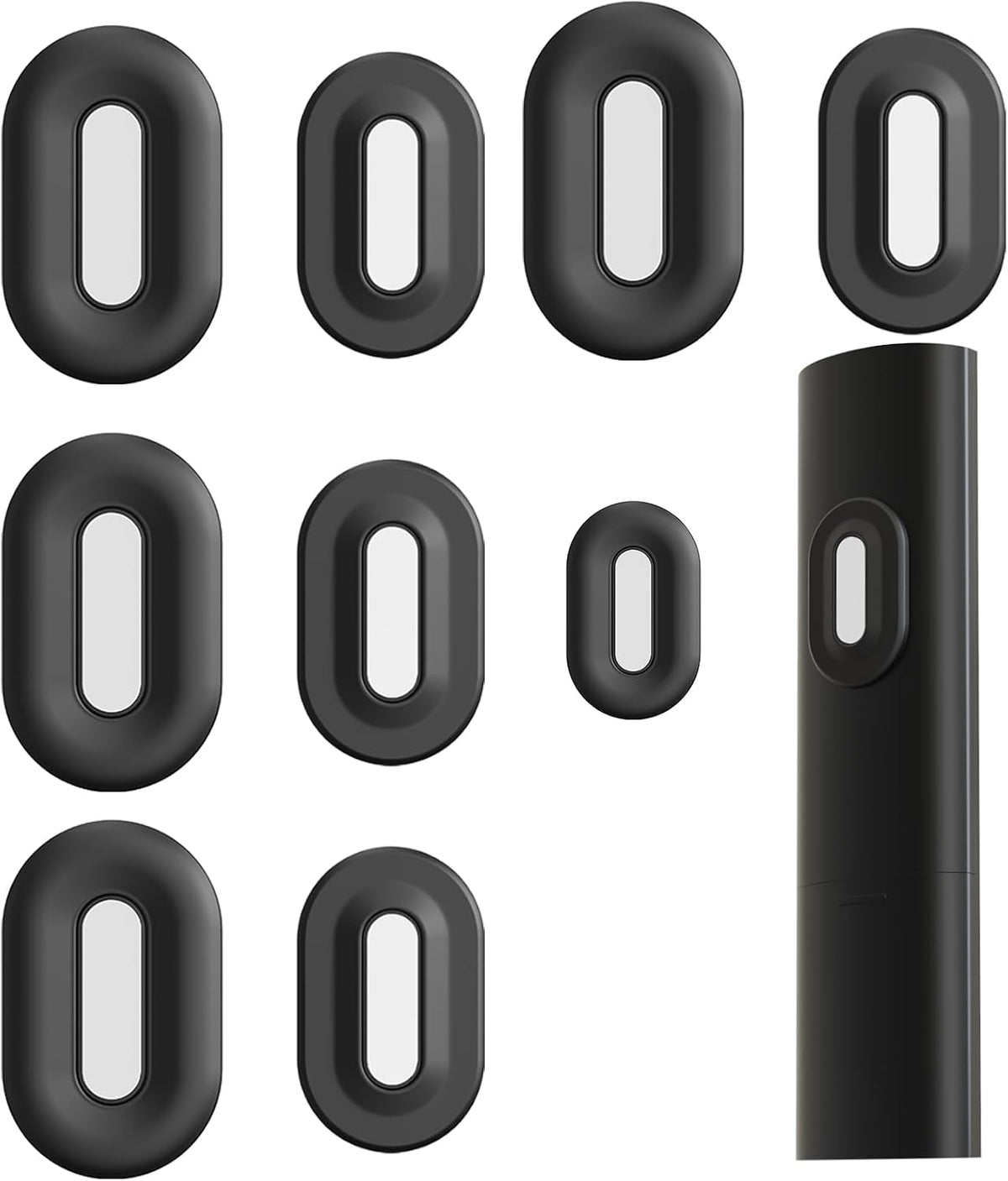 Magnetic Remote Control Holder Hole Free Mount, Upgraded Silicone Remote Control Organizer Strong Adhesive TV Remote Charger Holder Caddy Back of TV - 4 Pack Black