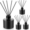 Chunful 4 Set Reed Diffuser Bottles, 100ml Glass Jars with Stick, Black