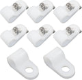 60 Pcs White R-Type Cable Clamp, 1/4 Inch