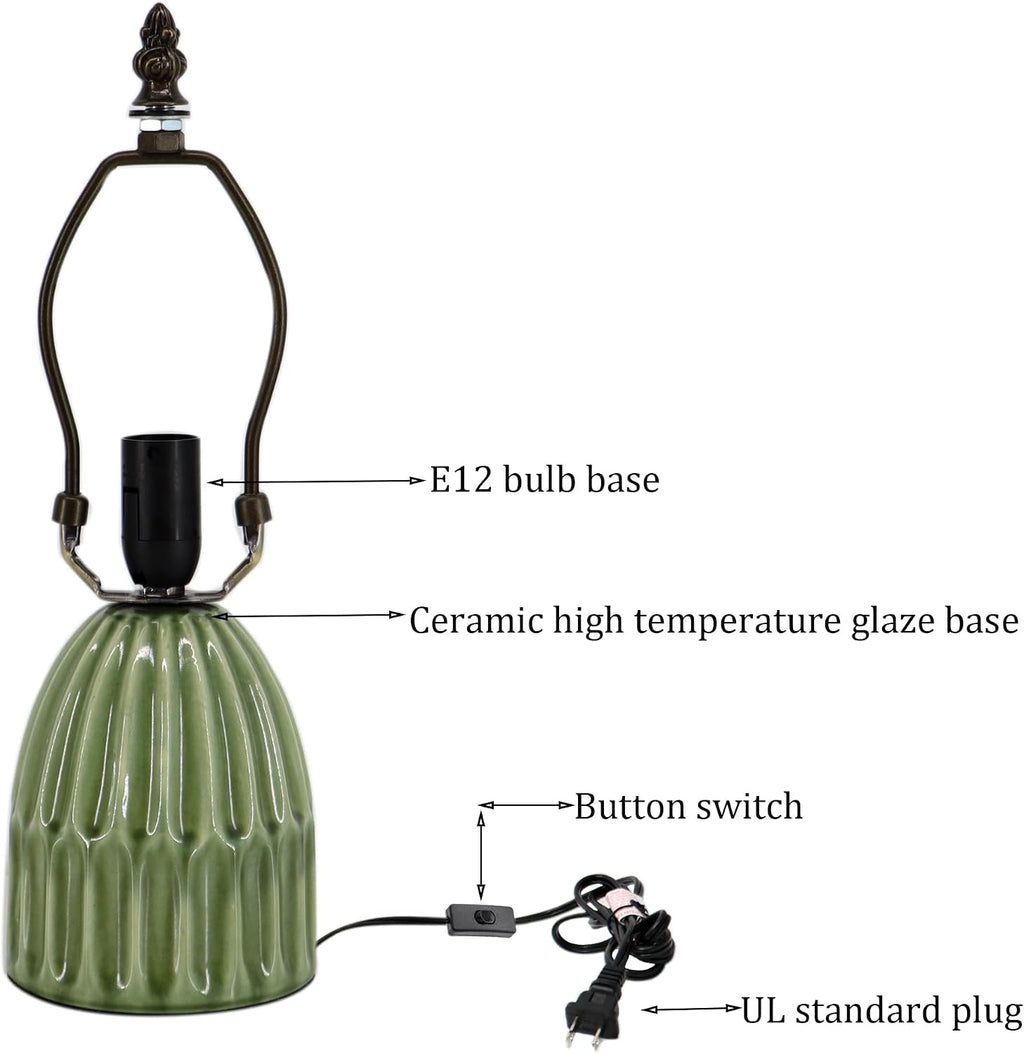 Tiffany Stained Glass Mushroom Table Lamp 12.5 Inch -Sea Blue Pearl
