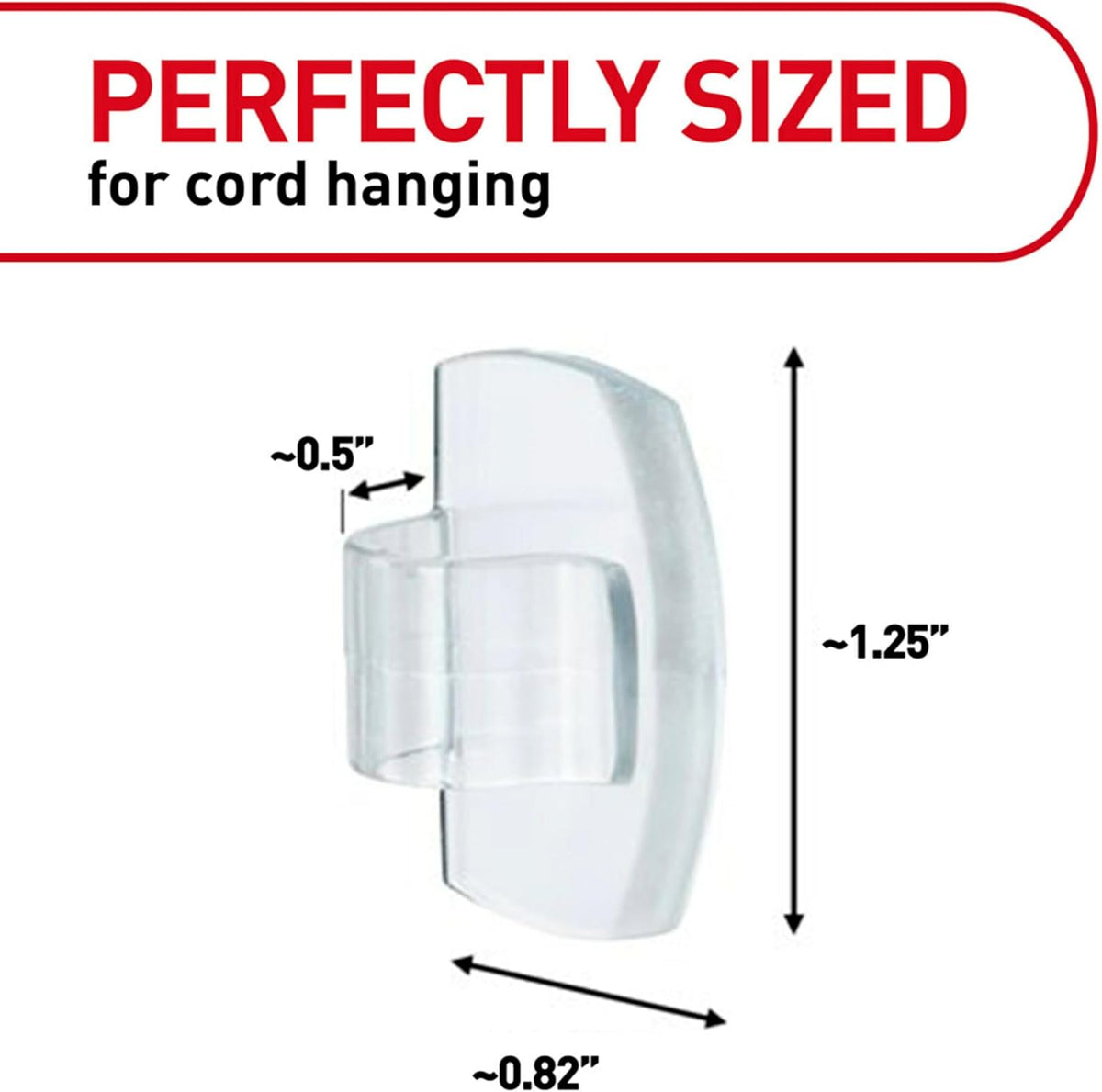 Command Round Cord Clips, Damage Free Hanging Cable, for Hanging Electrical Cables, 26 Clear Cord Clips and 32 Strips