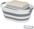 OOAMBB 30L (8Gallon) Collapsible Laundry Basket Plastic (Grey, 1 Pack)