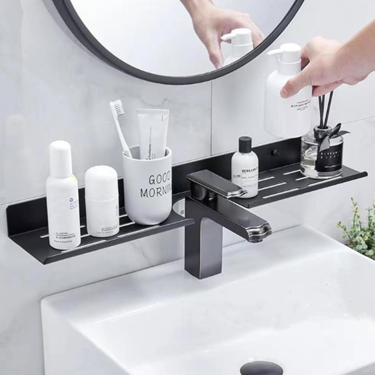 SetGame 24 Inch Metal Sink Shelf for Kitchen Sponge Organizer Holder Over The Faucet - Bathroom Shelf Kitchen Dish Soap Cleaning Brush Holder Organizers Storage Rack Over The Faucet