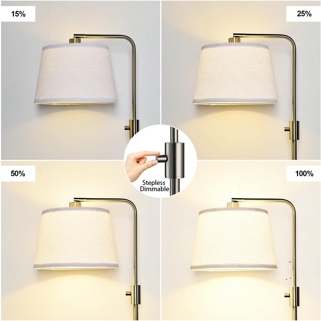 Nintiue 【Upgraded】 Dimmable Floor Lamp, 1000 Lumens LED Edison Bulb Included, Brushed Nickel Arc Floor Lamps for Living Room Modern Standing Lamp Tall Lamps for Living Room Bedroom