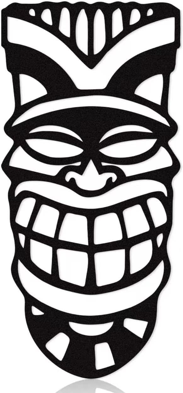Zckjnoi Black Metal Tiki Mask Wall Decor, Tropical Tikis Art Decoration for Tiki Bar, Tiki Partys, Luau Partys and Hawaiian-Themed Party, Tiki Bar Accessories, Tiki Bars Statue Gifts