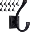 TUNNY 10 Pack Antique Design Wall Hanging Coat Hooks - Matte Black Coat Hooks Towel Hook for Entry Shoe Cabinet, Wardrobe Bathroom Bedroom Furniture Hardware
